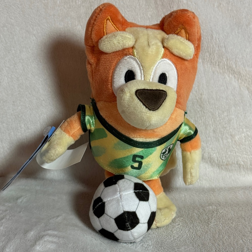 Bluey‎ 7" SOCCER BINGO w/Jersey & Ball Stuffed Animal Plush Toy, World Cup NEW